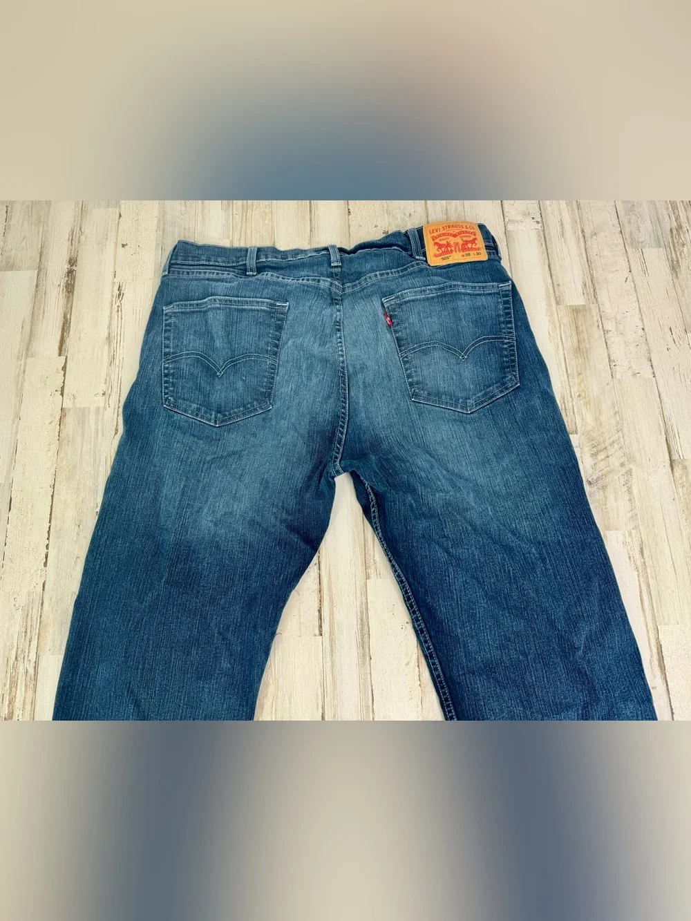 Levi's Men's 505 Regular Fit 38x30 Denim Jeans Medium Stonewash